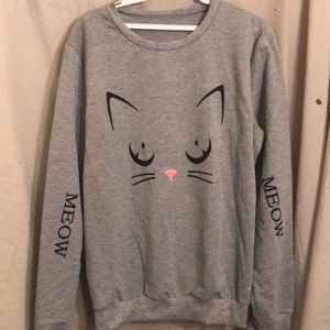 Grey cat sweatshirt